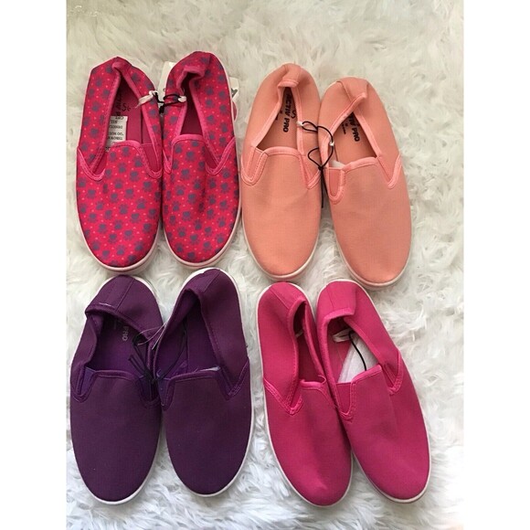 Activ Pro Other - 4 Pairs of girls slip on sneakers. Size medium. New with tags.